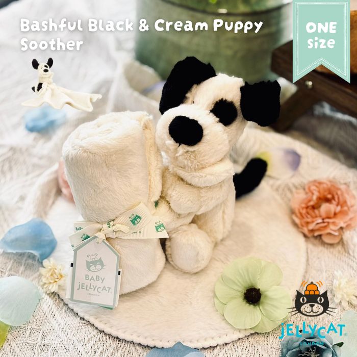 Bashful Black & Cream Puppy Soother