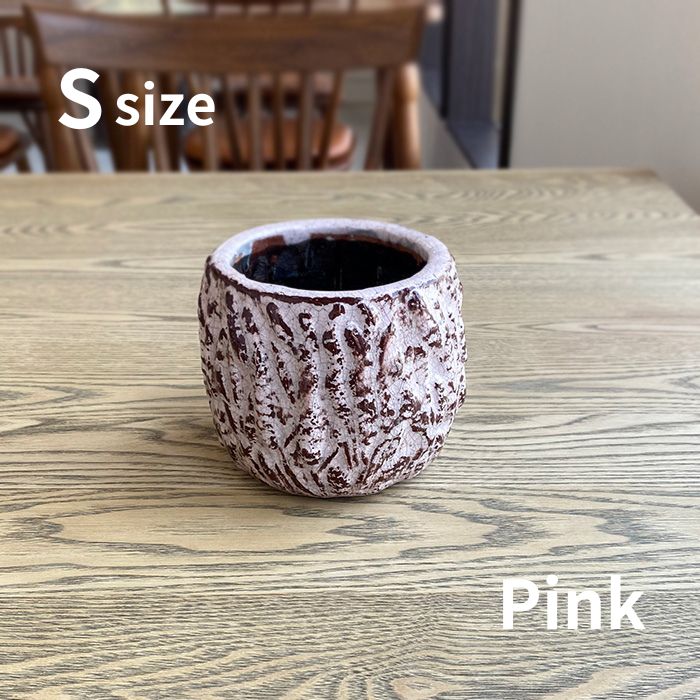 Bella セラミック鉢カバー ピンク Sサイズ01